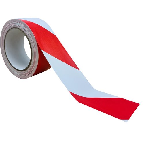 PVC-Warnband rot-weiß 50 mm x 33 m