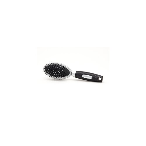 Haarbürste -GROSS-, 23,5cm,  schwarz/silber, in Folie