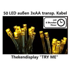 50er LED Lichterkette Warmweiß, 5m im Display