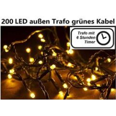 200er LED-Lichterkette, ca. 30m, Warmweiß....