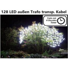 128er LED-Lichternetz 3m x 3m,  weiß für...