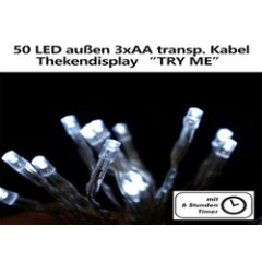 50er LED-Lichterkette, ca. 5m, weiß für...