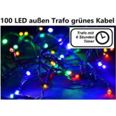 100er LED-Lichterkette, ca. 20m, bunt für...