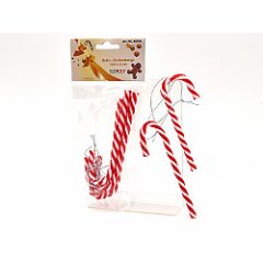 5 Deko Zuckerstangen ROT-WEIß zum Anhängen,...