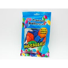 25 Luftballons im Beutel, farblich sort.